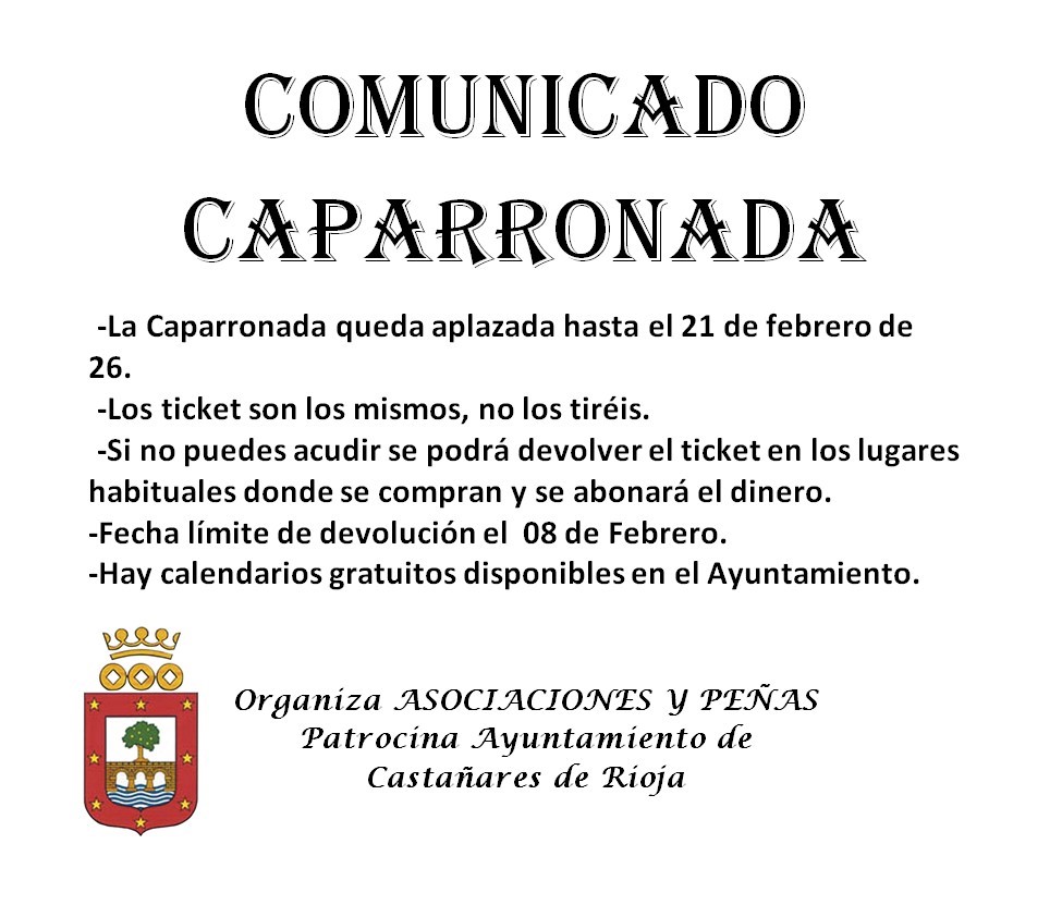 Comunicado aplazamiento caparronada